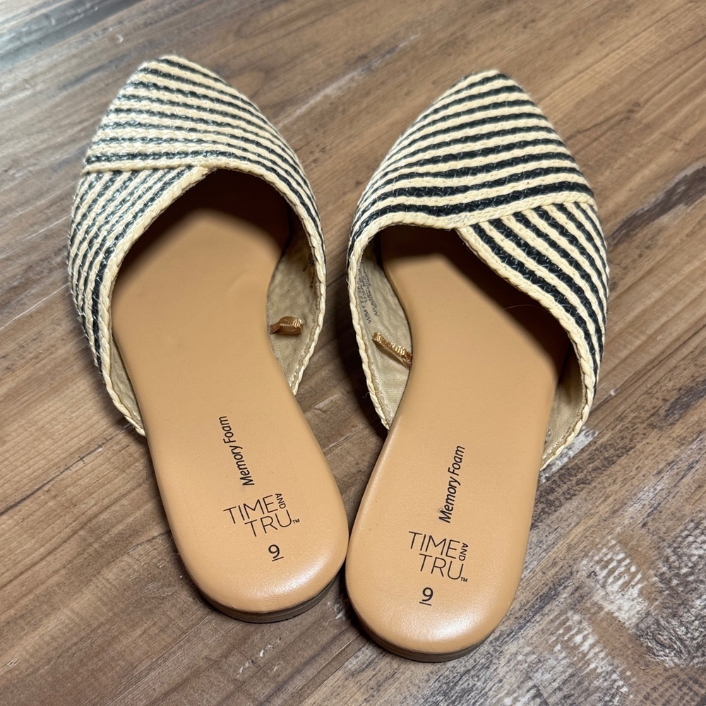 Naturalizer Black and Tan Striped Women's Mules - Picture 3 of 3